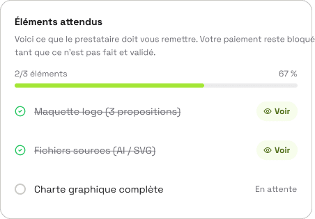 Éléments attendus : livrables et progression de la mission